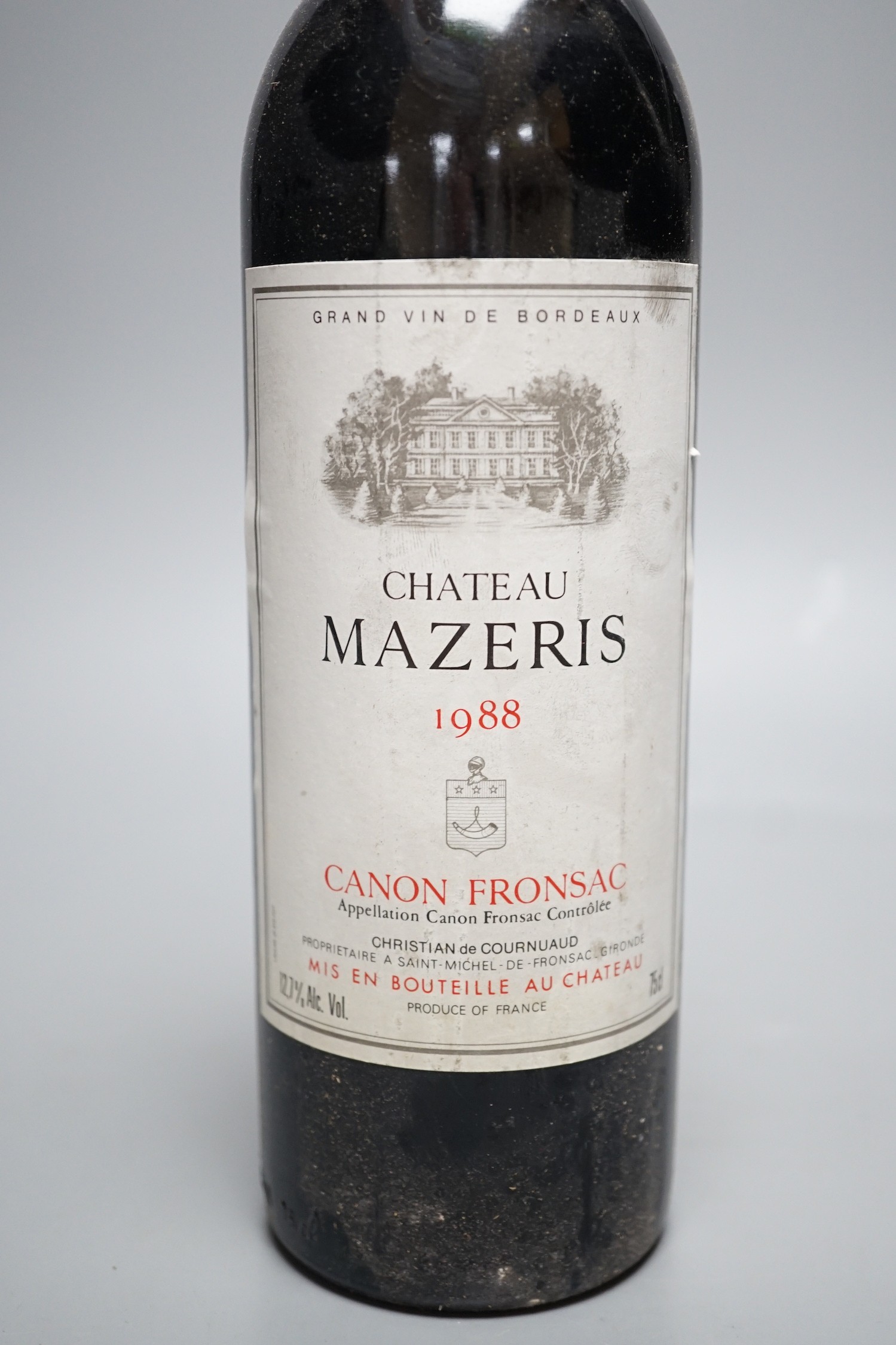 Five bottles of Chateau Mazeris Canon Fronsac 1988